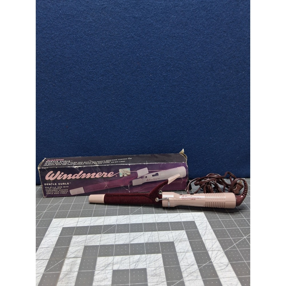 Windmere Gentle Curls Curling Iron Pink Burgundy Vintage Hair Tool GC5649
